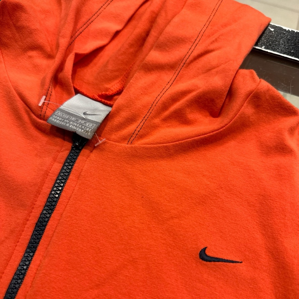 Vintage Y2k Women Nike Running Short Sleeve Hoodie Full Zip Size XL (16-18)